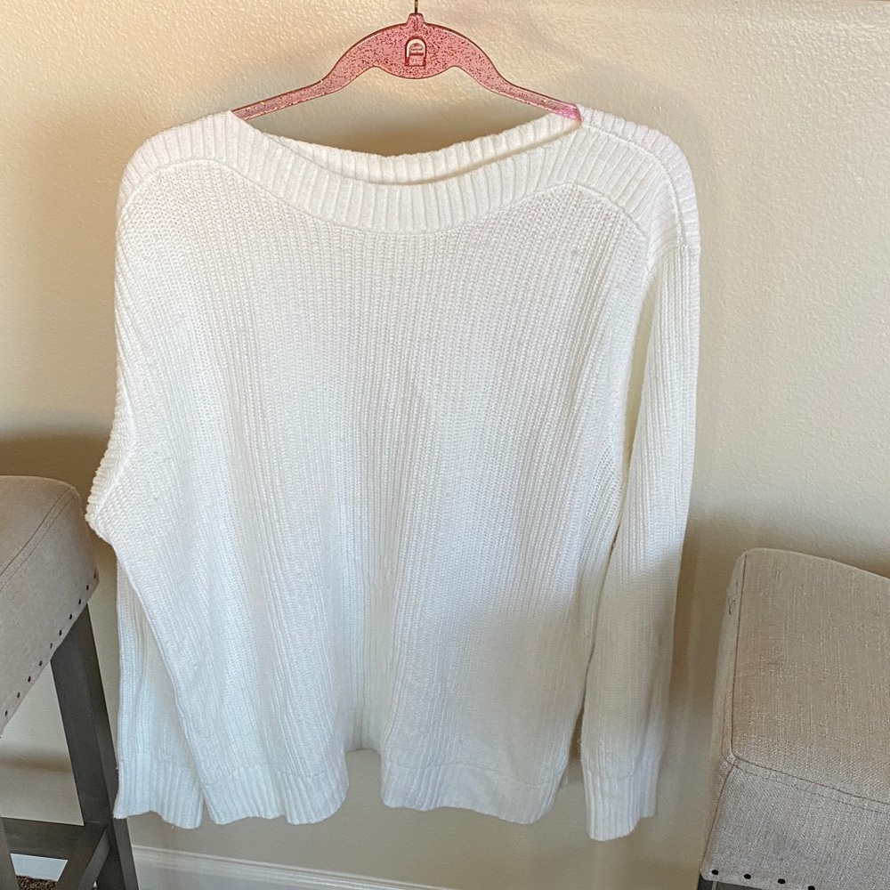 Belle by Kim Gravel Classic White Sweater